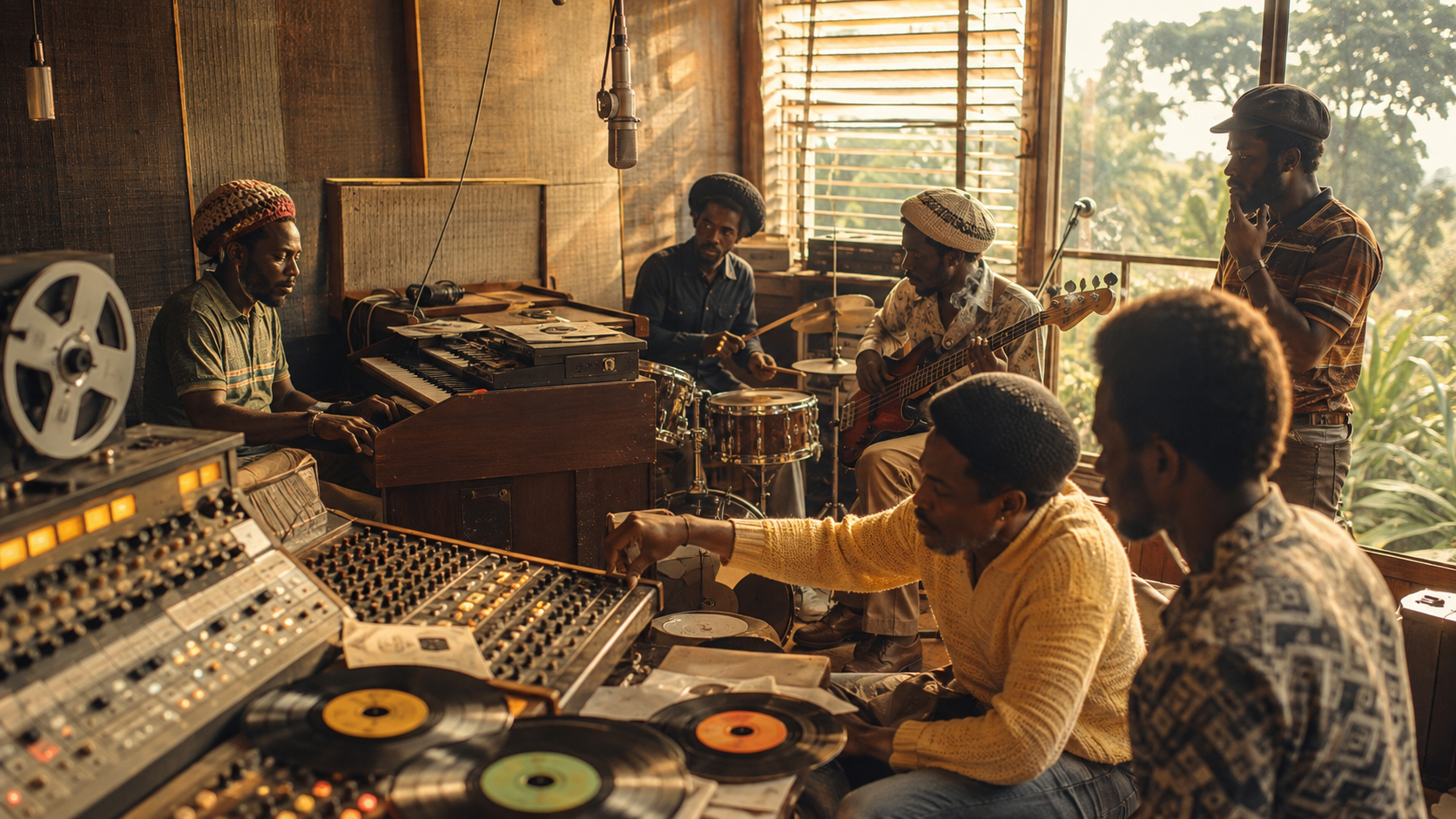 Session d'enregistrement dans un studio jamaïcain