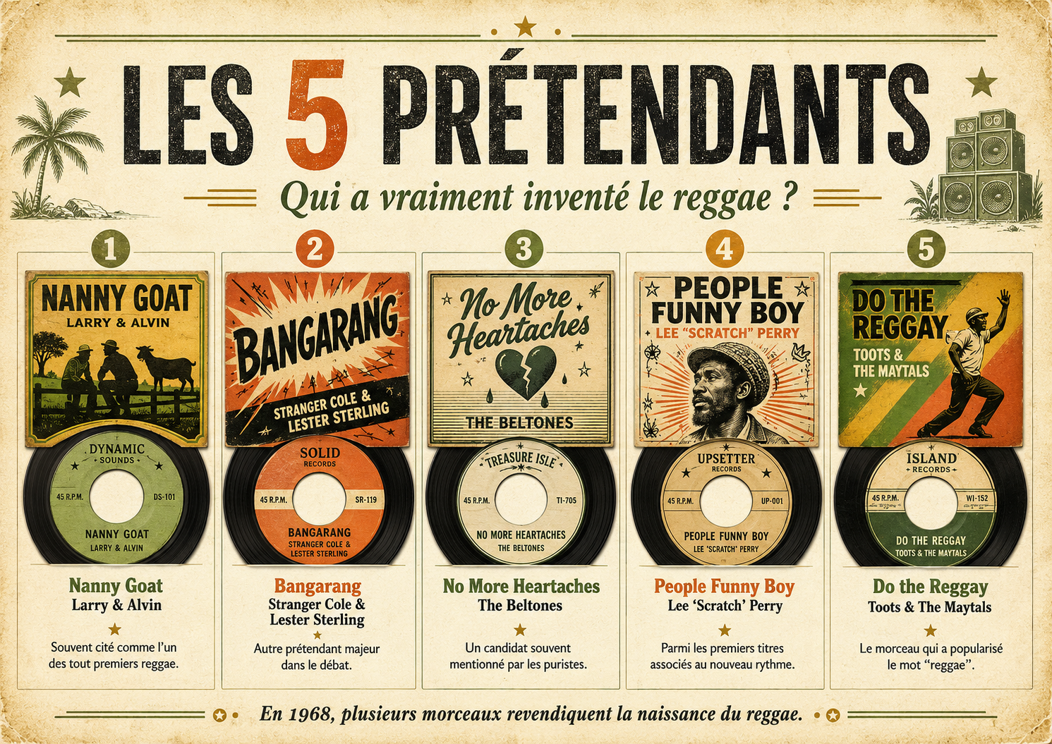 Les cinq grands prétendants au premier reggae